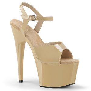 cream ankle strap sandals with 7-inch heels Adore-709