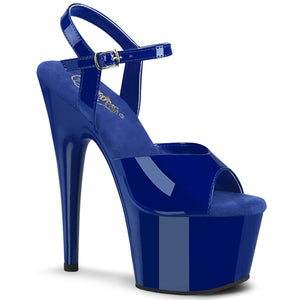blue ankle strap platform sandal shoe with 7-inch stiletto heel Adore-709