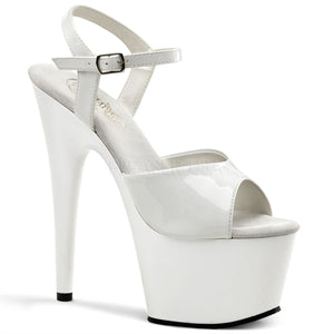white ankle strap sandals with 7-inch heels Adore-709