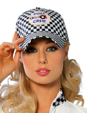 Reace Car Driver Girl NASCAR costume checkered hat H100