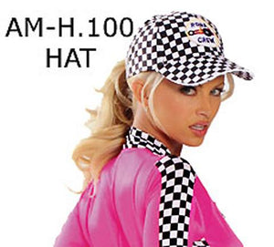 Car Racing Girl NASCAR Costume Checkered Cap H100