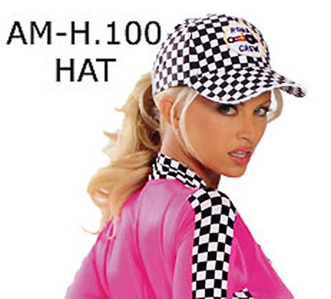 Racing Girl Checkered Flag Costume Hat H100