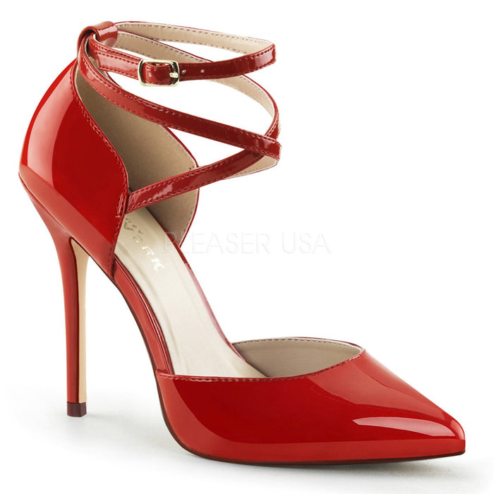 D'Orsay Pump Shoes with Ankle Straps and 5-inch Heels 3-colors AMUSE-25