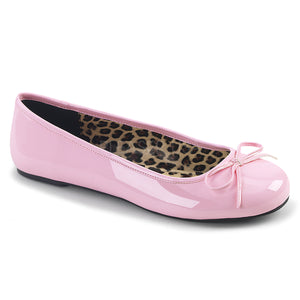 pink classic adult ballet flat with bow accent Anna-01