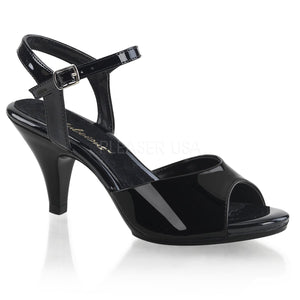 black Ankle strap sandal woman's shoe with 3-inch heel Belle-309