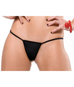 front of black low rise Lycra G-string one size 100
