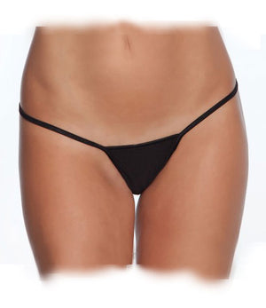 close up of black low rise Lycra G-string one size 100