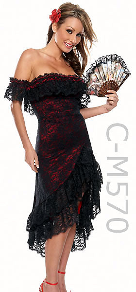 Spanish flamenco dancer costume dress M570