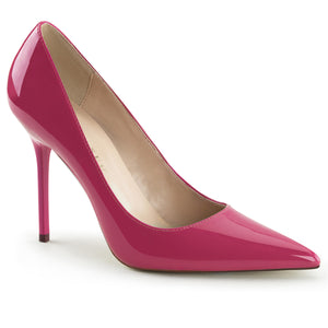 hot pink Pointed-toe classic pump dress shoe with 4-inch spike heel, sizes 5-16 Classique-20
