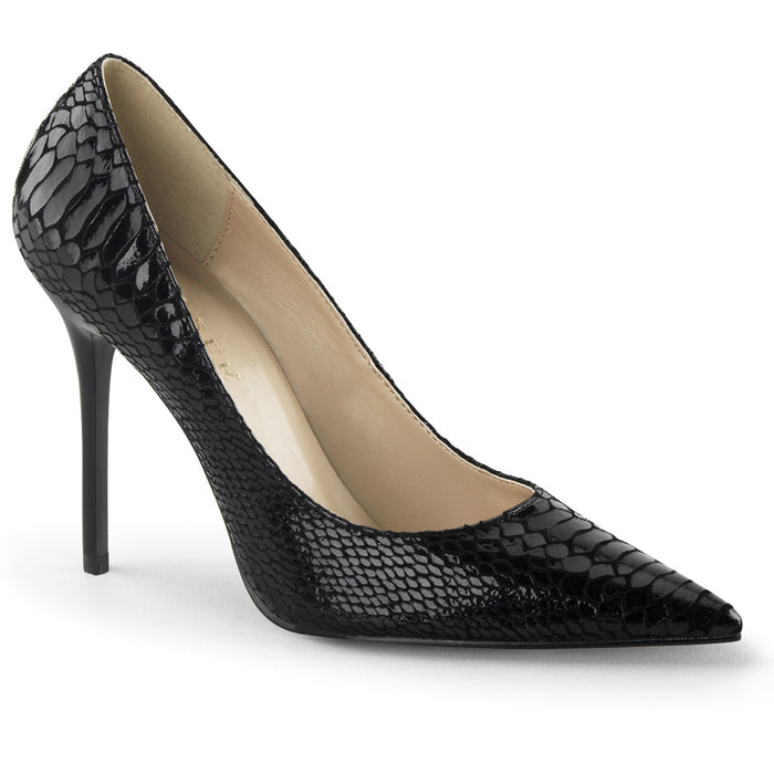 Pointed-Toe Pump 4-inch Heel, Snake Print Leather Classique-20SP