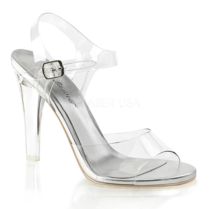 Clear Ankle Strap Sandals with 4-inch Clear Heels CLEARLY-408