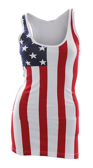 CS-ST3USA American Flag Tank Top Woman's Shirt and Cover Up