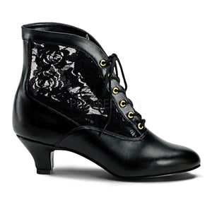 black Victorian lace ankle boot with 2-inch heel Dame-05