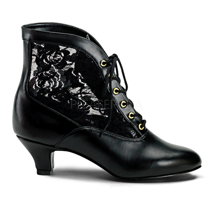 Victorian Lace Ankle Bootie with 2-inch Heel 4-colors DAME-05
