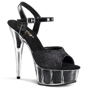 platform ankle strap black glitter sandal high heel shoe Delight-609-5G