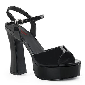 black patent chunky 5-inch high heel ankle strap platform shoe Dolly-09