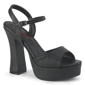 black chunky 5-inch high heel ankle strap platform shoe Dolly-09