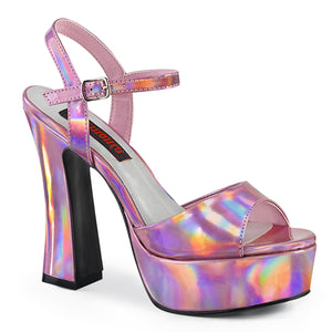 pink hologram chunky 5-inch high heel ankle strap platform shoe Dolly-09