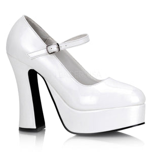 white Mary Jane platform shoes with 5-inch chunky heels Dolly-50