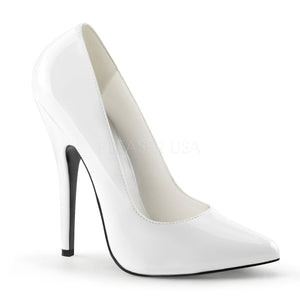 white Fetish pumps with 6-inch stiletto heels Domina-420