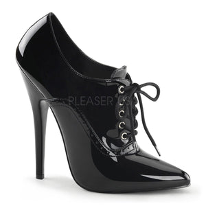 black Lace-up fetish pumps with 6-inch spike heels Domina-460
