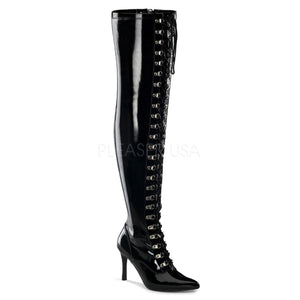 wide lace-up thigh high boots with 4-inch heels Dominatrix-3024X