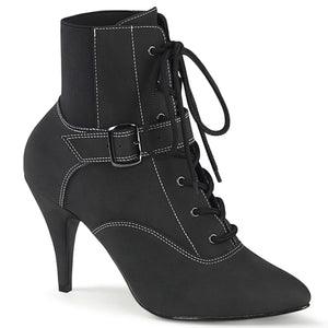 black lace-up front ankle boot with 4-inch heel Dream-1022