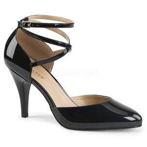 black Crisscross ankle strap D'Orsay pump shoes with 4-inch Dream-408