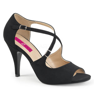 black taupe peep toe crisscross ankle strap sandal with 4-inch heel Dream-412
