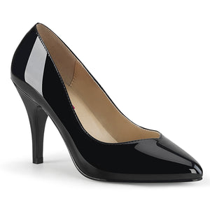 black pointed toe wide width pump shoes with 4-inch spike heel Dream-420W