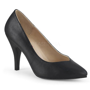 black faux leather Pointed toe pumps with 4-inch spike heel Dream-420