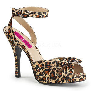 animal print platform ankle strap sandal with bow and 5-inch heel Eve-01
