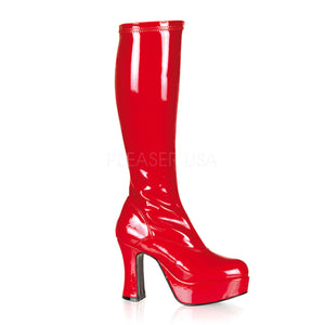 red platform GoGo boot with 4-inch chunky heel Exotica-2000