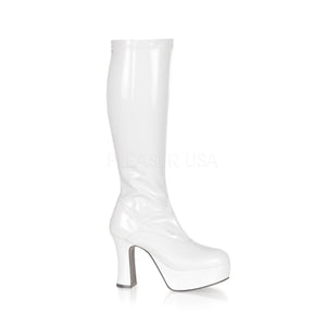 white platform GoGo boot with 4-inch chunky heel Exotica-2000