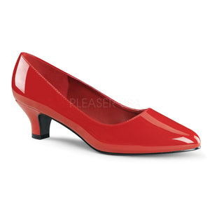 red classic pump with 2-inch heel large size womens shoes with low heels, Sizes 9 to 16 Fab-420