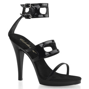 Black sandal shoes with 4.5-inch spike heels Flair-458