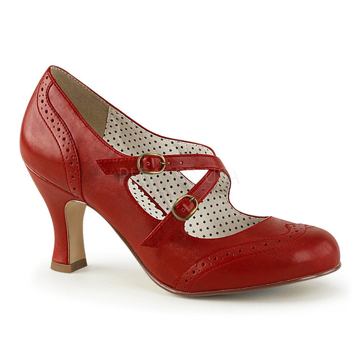 Round Toe Criss-Cross Mary Jane Pump with 3-inch Heel 3-colors PS-FLAPPER-35