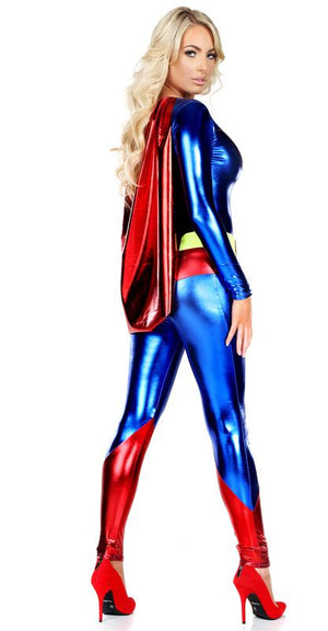 back view of Superwoman 2-pc superhero costume 555124