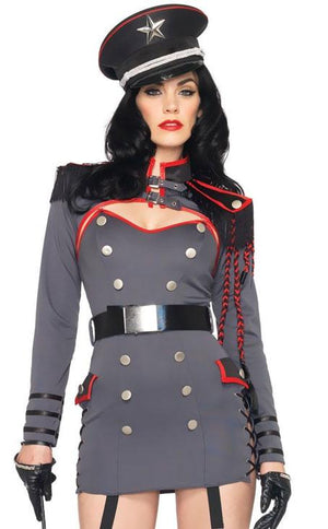 close up of General Punishment sexy adult 4-pc military costume 83942