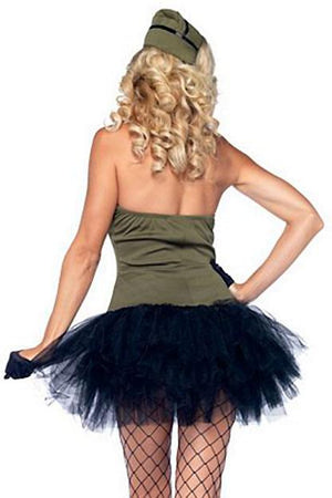 back of military USO Gal 2-piece Army costume 85005