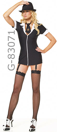 full view of gangster girl adult costume 83071
