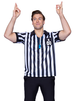 goal in striped referee shirt 83097