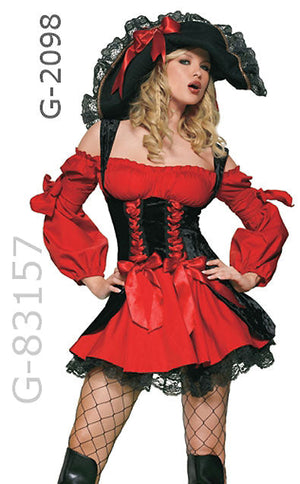 close up of Vixen Pirate Wench adult costume dress 83157