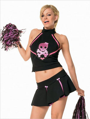 close up of Morbid Cheerleader 3-pc adult costume 83199