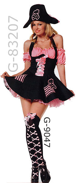 Treasure Hunt Pirate 3-pc pink and black adult costume 83207