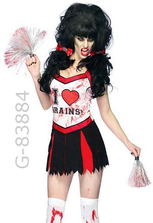 close up of Cheer Zombie cheerleader costume 83884