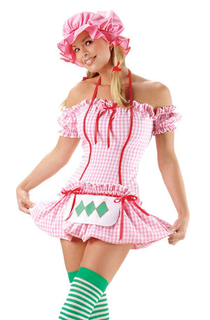 close up of Strawberry Girl 3-piece costume 8411