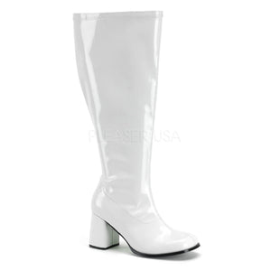 Plus size patent gogo boots with 3-inch chunky heels GoGo-300X