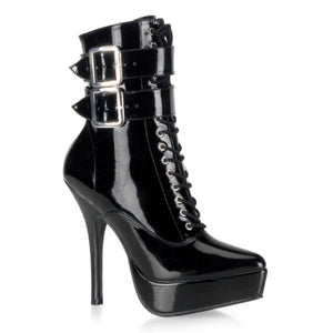 lace-up ankle boots with 2 buckles and 5-inch heel Indulge-1026