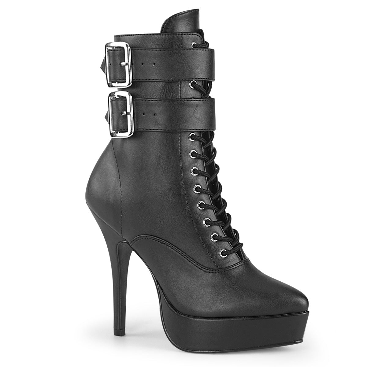 Buckle Lace-Up Ankle Boots with 5-inch Heel INDULGE-1026 – FantasiaWear